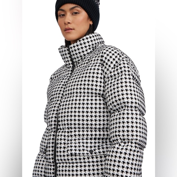 ♥️♥️♥️ Pajar Ascella Boxy Fit Houndstooth Short Puffer Jacket size L ♥️♥️♥️ - Picture 5 of 8